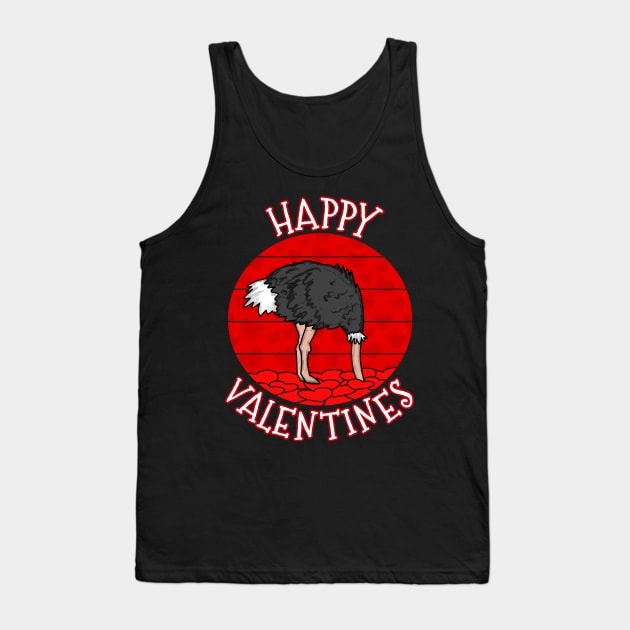 Valentines Day Ostrich Singles Funny Sarcasm Tank Top by doodlerob